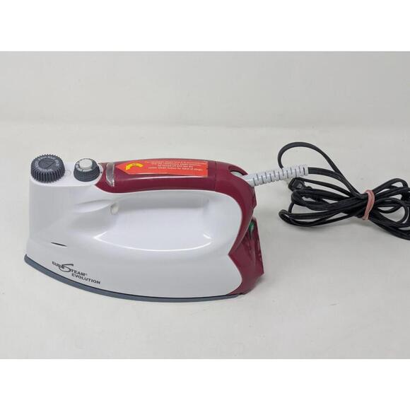 Euro Steam Evolution Iron Model 6399/3 Built In Boiler White Red | TESTED - Picture 1 of 6
